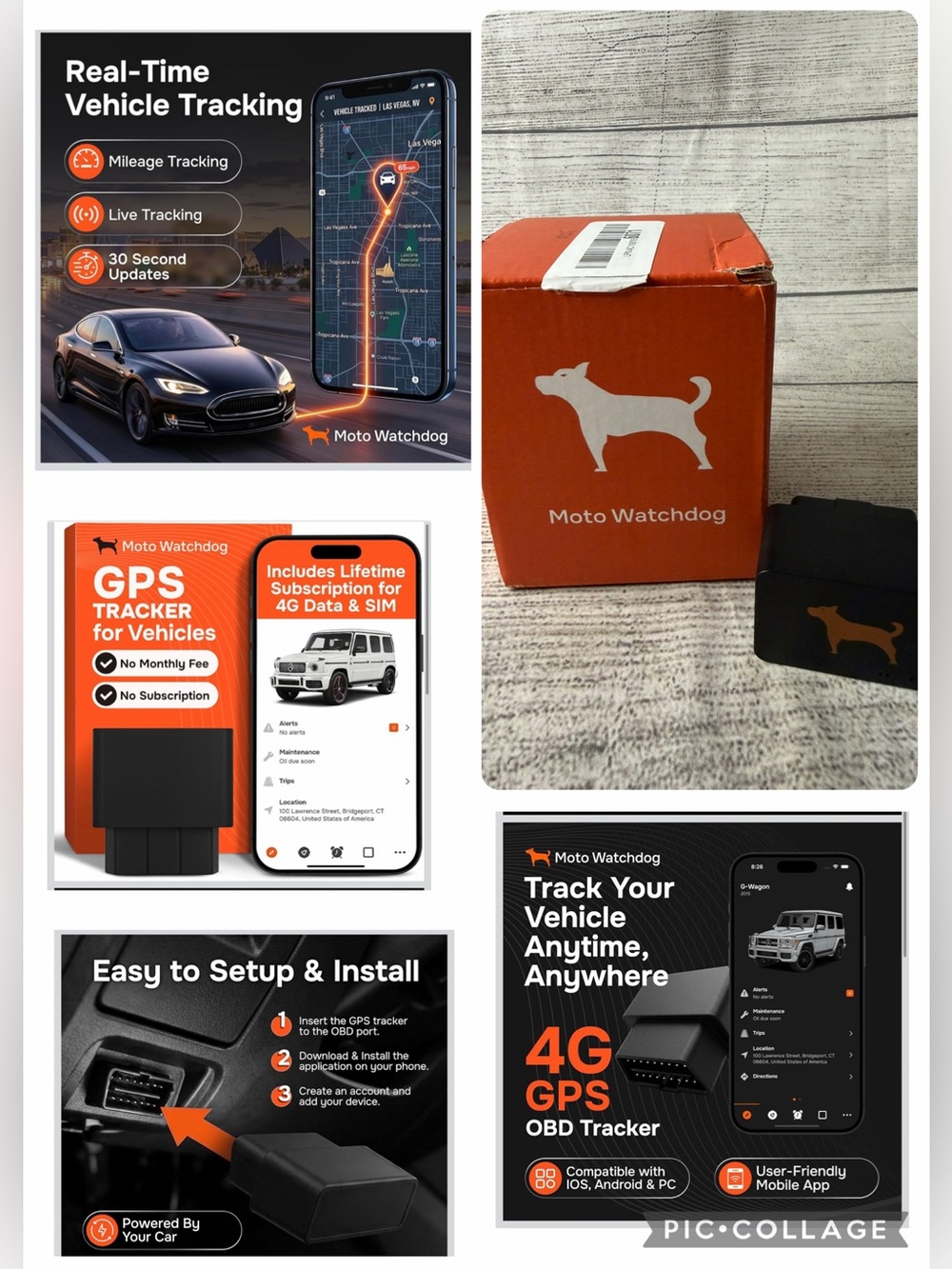 GPS Tracker for Vehicles, No Subscription with Real-Time Location, Mileage
